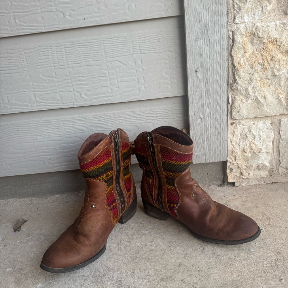 Brown Leather Born Booties - image 5
